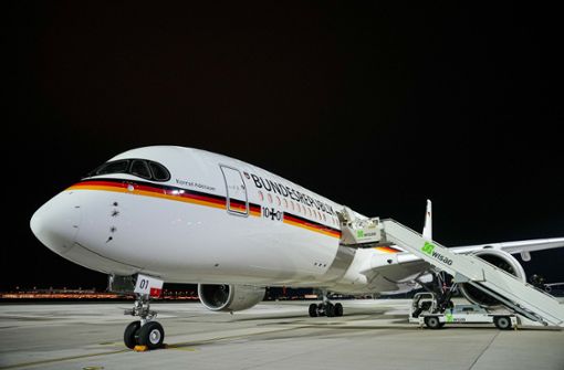 Bundeskanzler Olaf Scholz reist mit diesem Flugzeug. Foto: dpa/Kay Nietfeld