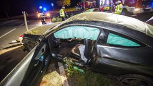 Schwerer Auto-Unfall im Kreis Ludwigsburg. Foto: 7aktuell.de/Simon Adomat