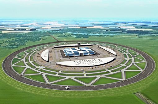 Das Computermodell der Forscher zeigt: Auf einer kreisrunden Landebahn könnten zwei oder drei Flugzeuge gleichzeitig starten und landen. Foto: Netherlands Aerospace Centre