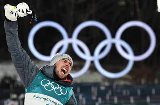 Johannes Rydzek hat bei Olympia 2018 in Pyeongchang Gold in der Nordischen Kombination gewonnen. Foto: AFP