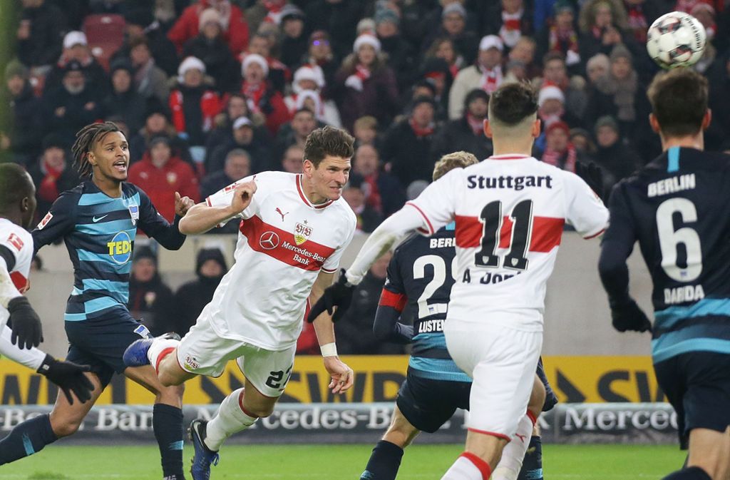 Mario Gomez will mit dem VfB Stuttgart gegen  Hertha BSC punkten. Foto: Pressefoto Baumann