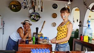 Alexis Goede und Mathilde Kettnaker in ihrem Hostel in Kolumbien Foto: privat