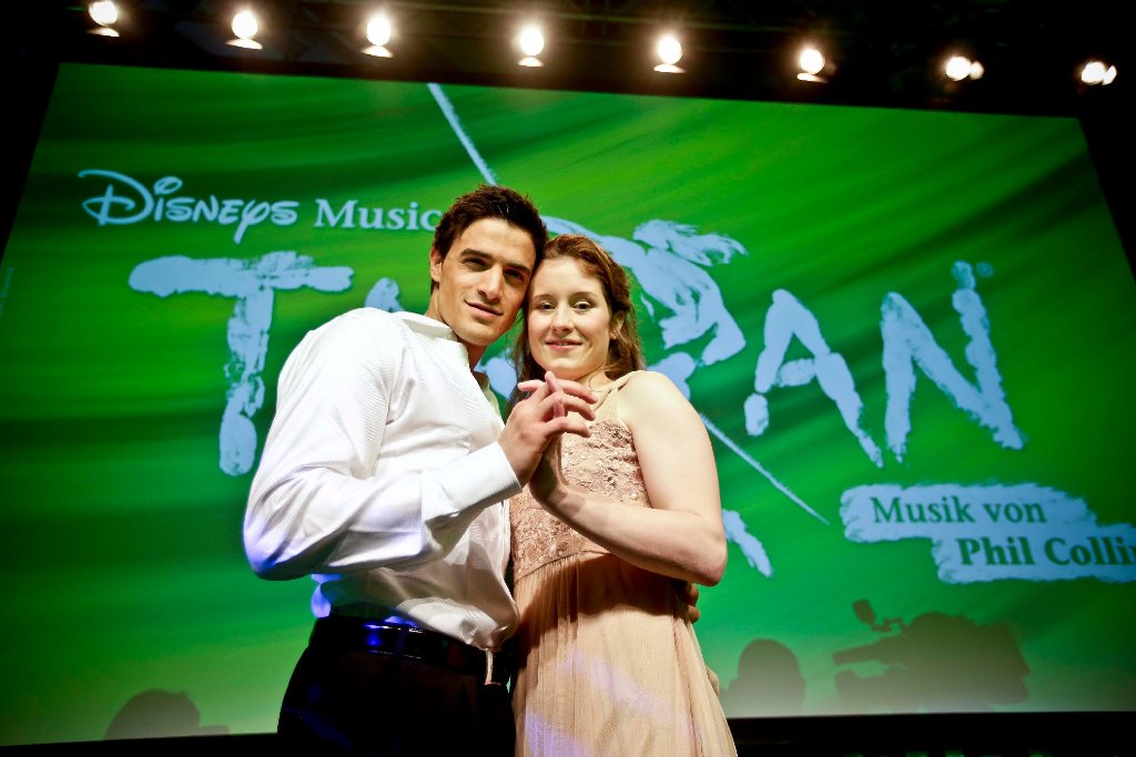 Das neue Traumpaar in Stuttgarts Dschungel-Musical Tarzan: Gian Marco Schiaretti und Merle Hoch sind die Hauptdarsteller des Musicals, das am 21. November Premiere feiert. Foto: PPFotodesign
