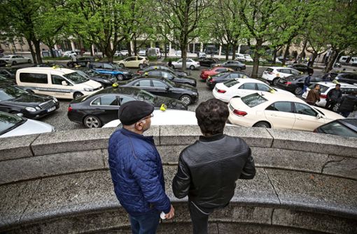 Zahlreiche Taxifahrer haben sich im vergangenen Jahr in Stuttgart und anderen deutschen Städten versammelt, um gegen neue Konkurrenten zu protestieren Foto: /Lichtgut/Leif Piechowski