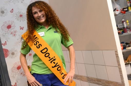 Martina Lammel aus Ettlingen in Baden-Württemberg wurde in Essen zur Miss Do-it-yourself gekürt. Foto: dpa