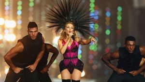 Sängerin Kylie Minogue beendet die Commonwealth Games in Glasgow mit einer sexy Performance.  Foto: Getty Images Europe