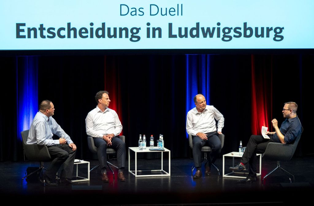 Auf dem Podium (von links): Rafael Binkowski, stv. Leiter der STZN-Redaktion Ludwigsburg, Matthias Knecht, Werner Spec, Tim Höhn, Leiter der Ludwigsburger STZN-Redaktion