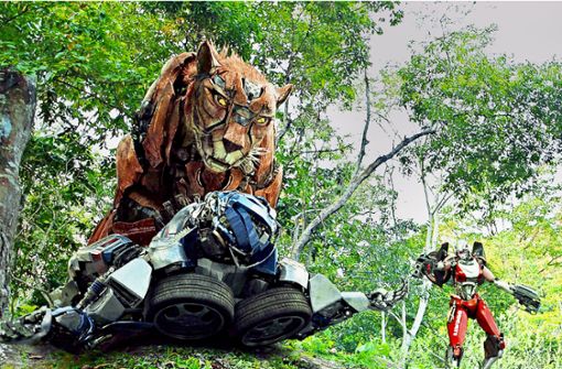 Maschine in Tigergestalt: Szene aus dem neuen „Transformers“-Film Foto: Paramount