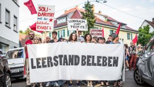 Protest gegen Leerstand von Wohnungen in Stuttgart. Foto: Lichtgut/Julian Rettig
