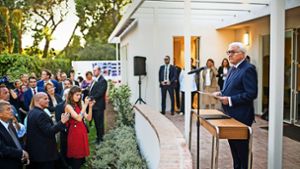 Bundespräsident Frank-Walter Steinmeier würdigt bei der Eröffnung des Begegnungszentrums Thomas-Mann-Haus das gemeinsame Ringen von Deutschland und den USA um Demokratie. Foto: dpa