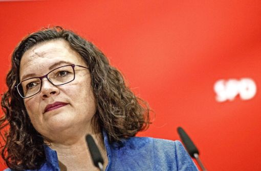 Sie kann nichts mehr richtig machen: Andrea Nahles führt die SPD von einer Krise in die nächste. Foto: dpa