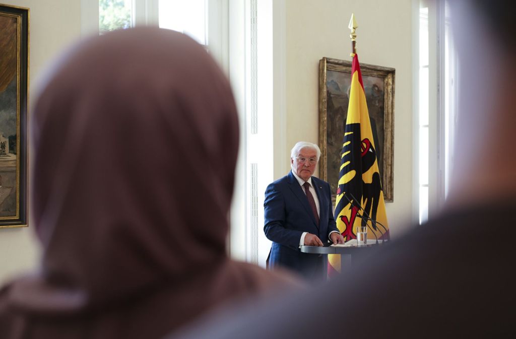 Bundespräsident Steinmeier fordert die Bürger zum Engagement für gesellschaftlichen Frieden auf. Foto: AP