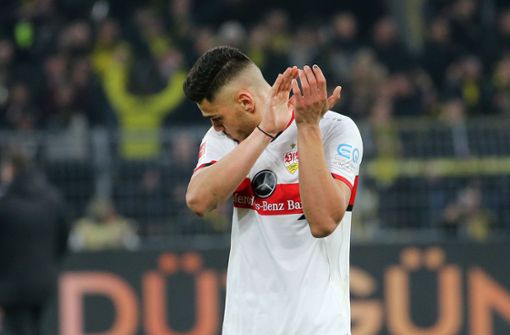 Konstantinos Mavropanos und der VfB leisteten Borussia Dortmund großen Widerstand – ohne am Ende belohnt zu werden. Foto: Baumann/Julia Rahn