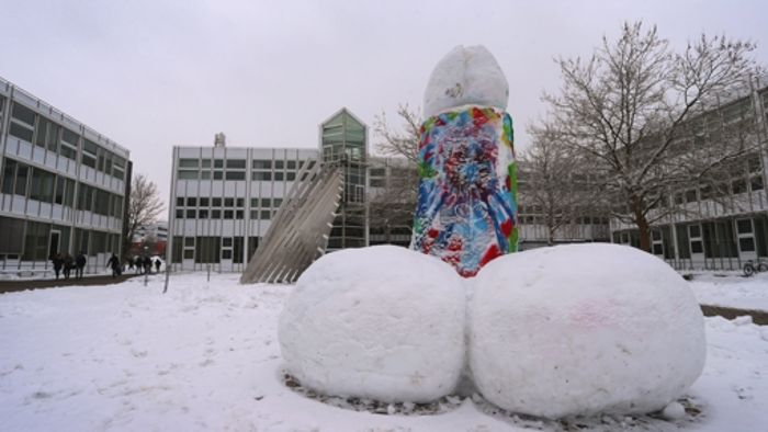 Studenten bauen Riesen-Penis aus Schnee
