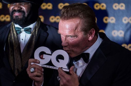 Ex-Gouverneur und Terminator-Legende Arnold Schwarzenegger bei den „GQ Men of the Year Awards 2017“. Foto: AFP