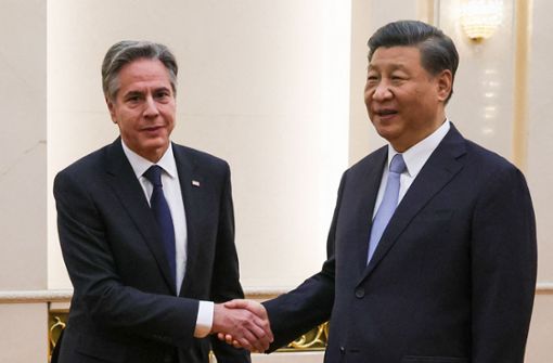 Xi Jinping gibt sich optimistisch: Während des Besuchs des US-Chefdiplomaten Antony Blinken seien bei mehreren Themen „Fortschritte gemacht“ worden. Foto: AFP/LEAH MILLIS