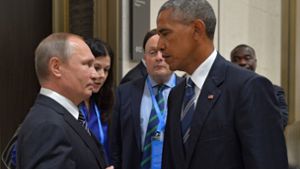 Pflegen kein gutes Verhältnis zueinander: der russische Präsident Wladimir Putin und US-Präsident Barack Obama. Foto: SPUTNIK POOL