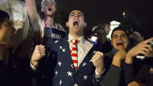 Reaktionen von US-Bürgern auf das Ergebnis der Präsidentschaftswahl. Foto: dpa/Michael Reynolds