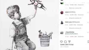 Auch auf seinem Instagram-Account hat Banksy sein neues Bild veröffentlicht. Foto: Banksy/Screenshot