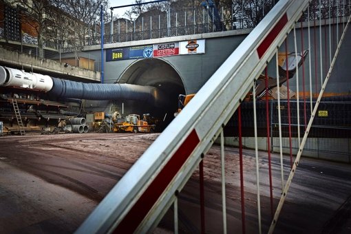 Baustelle am Fuß des Wagenburgtunnels:  Anwohner klagen über  Lärm. Foto: Zweygarth