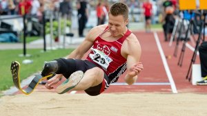 Markus Rehm bei der Leichtathletik-Meisterschaft in Ulm. Foto: dpa