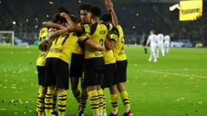 Borussia Dortmund siegt im letzten Spiel des Jahres gegen Verfolger Borussia Mönchengladbach. Foto: Bongarts