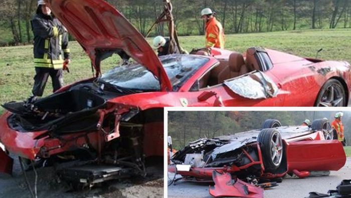 Ferrari überschlägt sich – Zwei Verletzte
