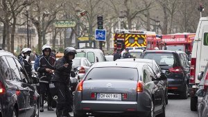 Tödliche Attacke auf Charlie Hebdo: Der Tatort im elften Arrondisement in Paris. Foto: dpa