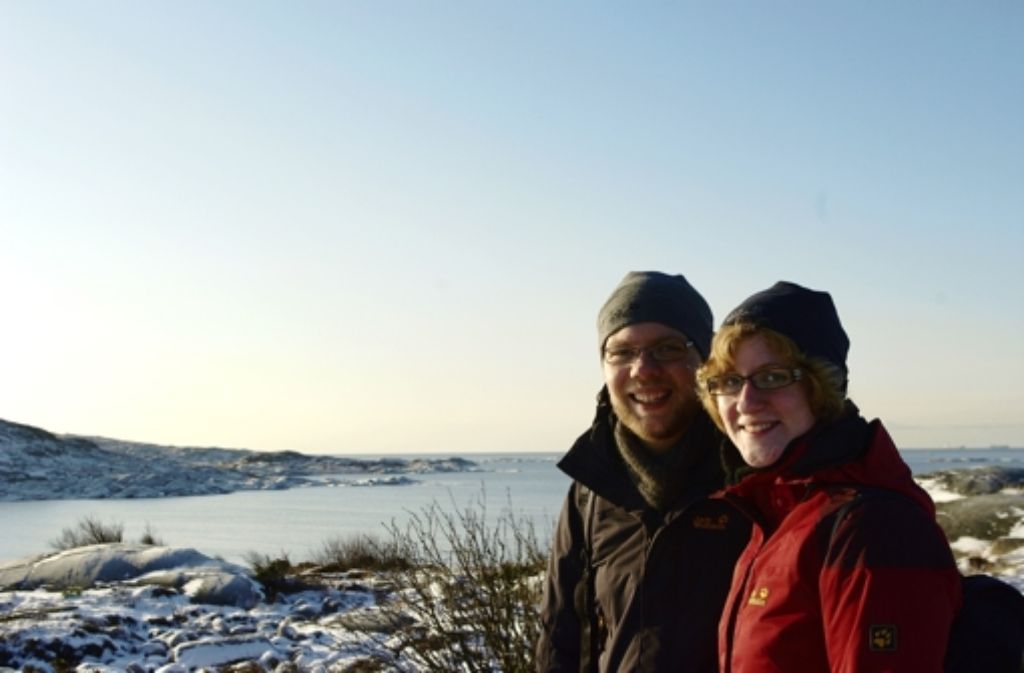 Julia Niedermaier und Lars Lischke auf der Insel Foto: z