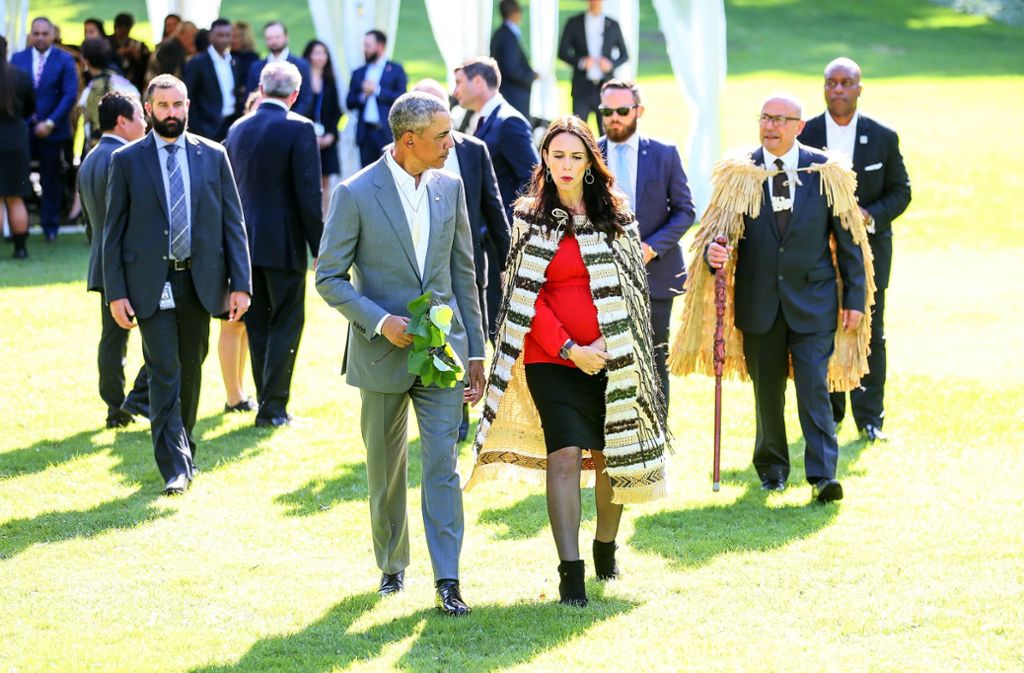 Ex-US-Präsident Barack Obama traf in Neuseeland die Regierungschefin Jacinda Ardern.
