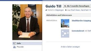 Auf dieser Facebook-Seite gibt sich der anonyme Betrüger als Göppingens OB Guido Till aus. Quelle: Unbekannt