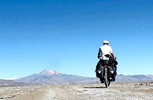 Simon Kuttruf: Der Mathematiker war tagelang allein unterwegs mit dem Fahrrad in den Wüsten Südamerikas. Foto: Simon Kuttruf