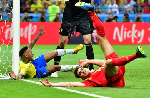 Brasilien und Belgien liefern sich einen spannenden Kampf um den Halbfinal-Einzug bei der WM. Foto: AFP