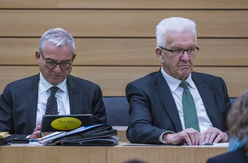 Zwei Männer auf der Zielgeraden ihrer politischen Karriere: Thomas Strobl (CDU) und Winfried Kretschmann (Grüne) Foto: imago/Arnulf Hettrich