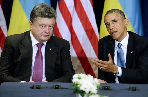 US-Präsident Barack Obama (rechts) ist in Warschau erstmals mit seinem neu gewählten ukrainischen Kollegen Petro Poroschenko zusammengekommen.  Foto: dpa