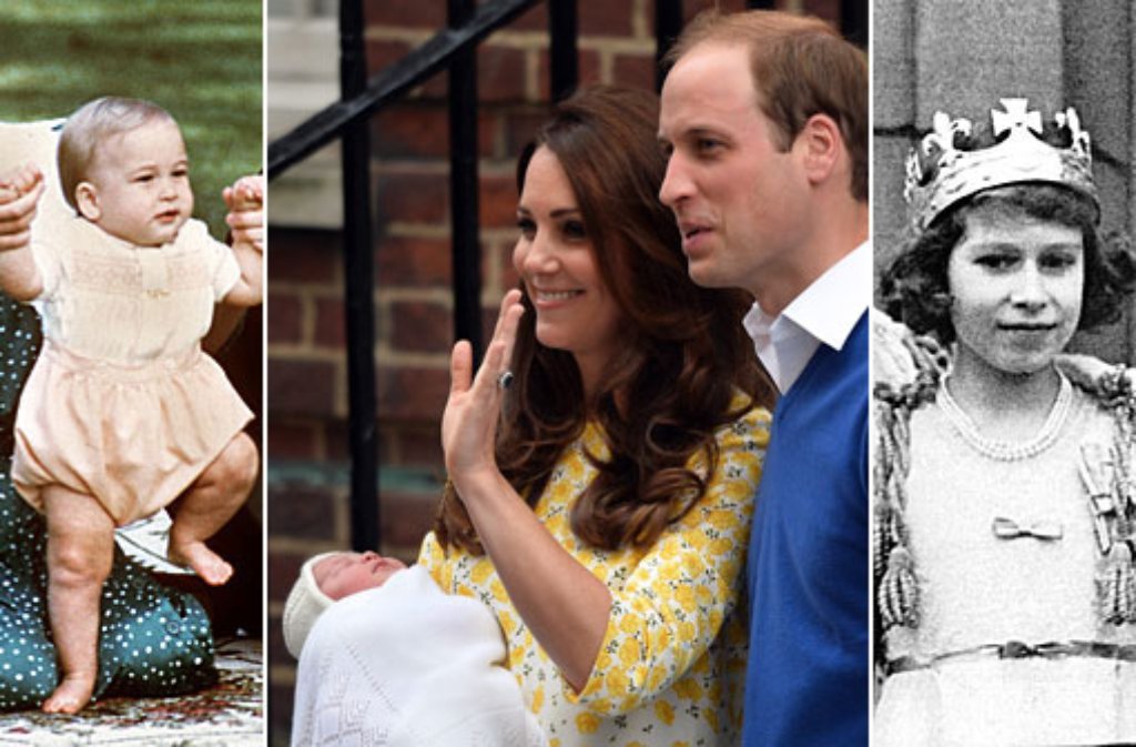 Drei Generationen von Windsors: Queen Elizabeth II. (rechts), ihr Enkel William (links) und ihre jüngste Urenkelin.