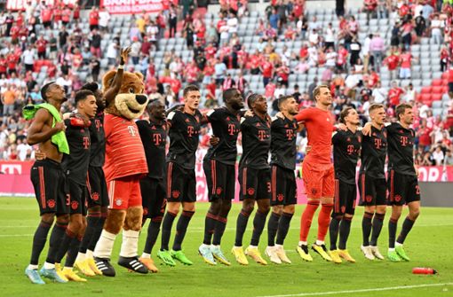 Grund zu feiern: Die Spieler von FC Bayern München. Foto: dpa/Soeren Stache