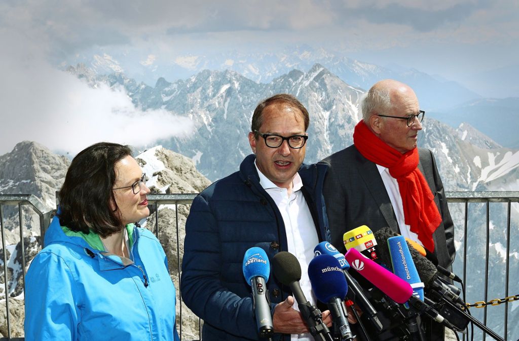 Vor gut einem Jahr: Die damaligen Fraktionsspitzen auf der Zugspitze. Foto: Getty Images