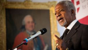 Kofi Annan beim Symposium im Schloss Langenburg Foto: dpa