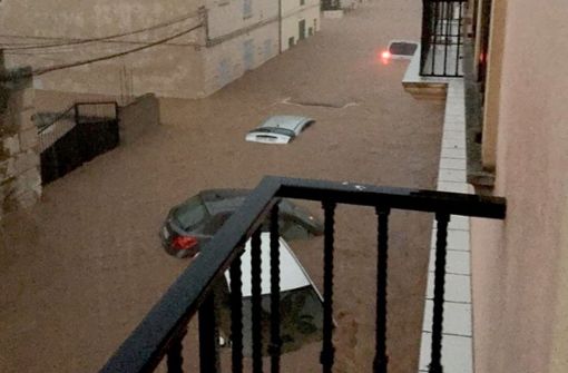 Schwere Regenfälle haben auf Mallorca Straßen überflutet. Foto: Europa Press