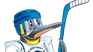 Pinguin Paul beim Eishockey-Turnier der Rebels