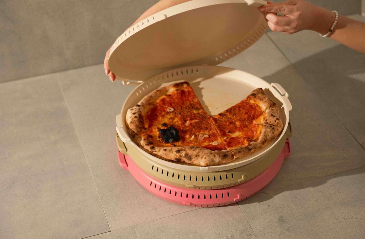 Die Mehrweg-Pizzakartons sollen die Pizza warm und knusprig halten und dabei Müll vermeiden. Foto: Pizzycle /privat