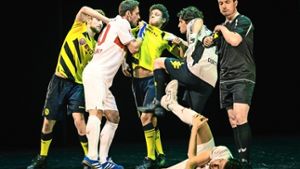 Gauthier-Pantomime mit prominentem Gaststar: VfB-Kicker Christian Gentner Foto: Simon Wachter