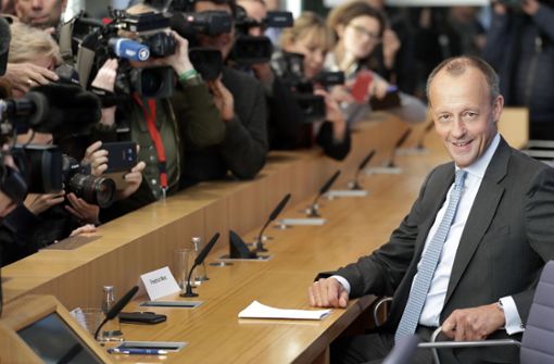 Selbstbewusster Auftritt: Friedrich Merz vor der Bundespressekonferenz. Foto: AP