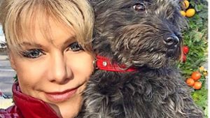 TV-Moderatorin Tatjana Geßler mit ihrem Hund Fini Foto: Geßler