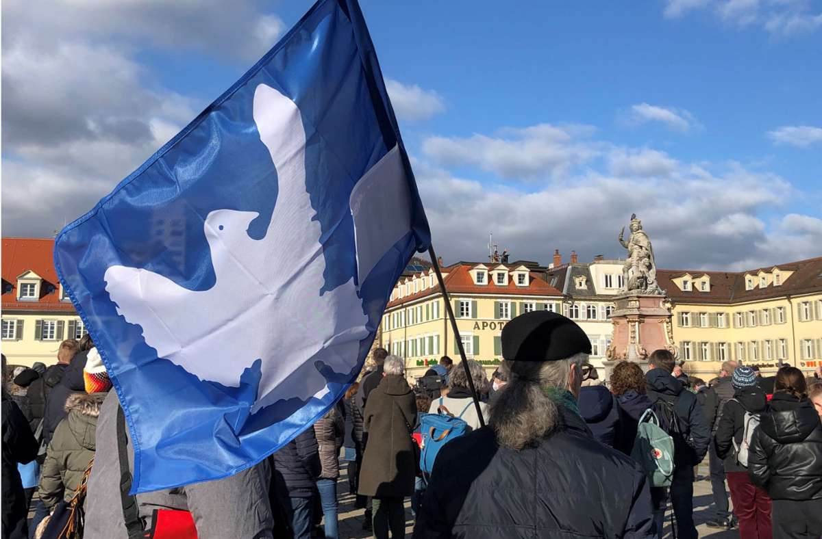 Kundgebung für Frieden in der Ukraine in Ludwigsburg