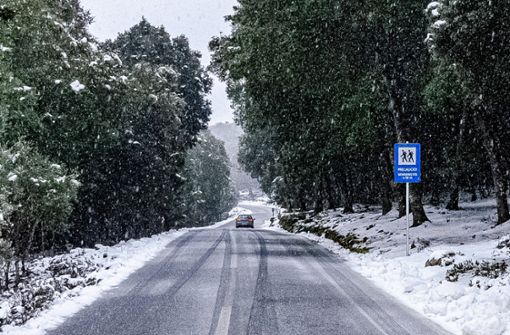 Sogar auf Mallorca schneit es in diesen Tagen. Foto: IMAGO/Eibner/IMAGO/Augst