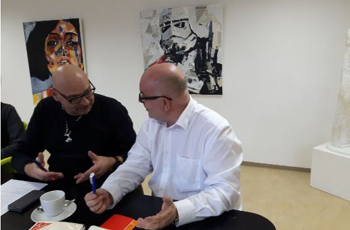 Alexander Probst (links) und Detlev Zander im Gespräch. Foto: privat