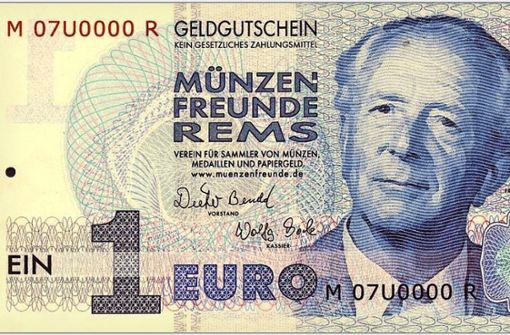 Der erste Entwurf des Geldscheins, gegen den die Bundesbank ein Veto einlegte Foto:  