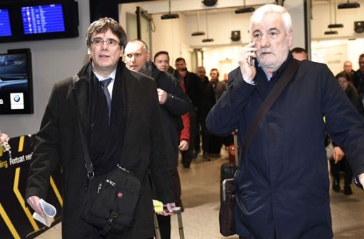 Carles Puigdemont kommt in Kopenhagen am Flughafen an. Foto: dpa/Ritzau Scanpix